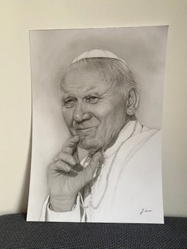 Rysunek portret Jan Paweł II A4