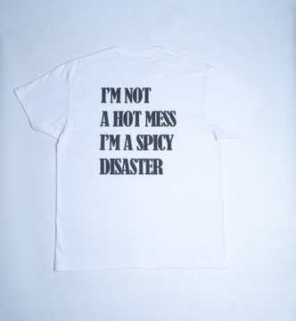 T-shirt biały z napisem 'Hot Mess' S