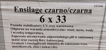 Folia Kiszonkarska 6x33 czarno-czarna