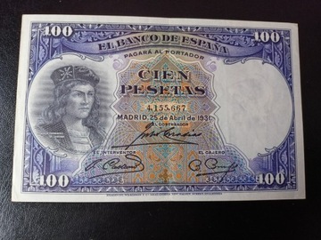 Hiszpania 100 Pesetas 1931 r.