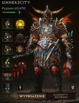 DIABLO IMMORTAL - LVL 480 - KLEJNOTY LVL 5 - PL