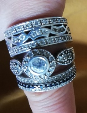 3 srebrne pierścionki 925