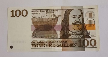 Banknot, Holandia, 100 Gulden, 1970