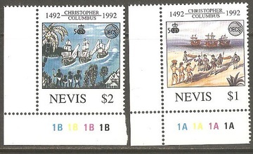 Znaczki Mi. Nevis 1992