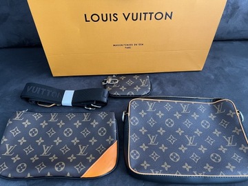 Saszetka Louis Vuitton 3-częściowa +torba zakupowa