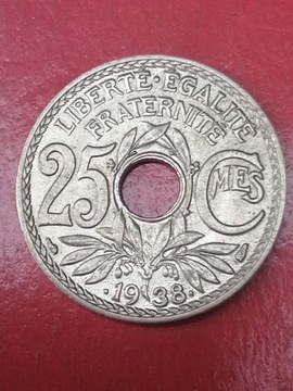 25 centimes 1938 STAN PIĘKNY!!