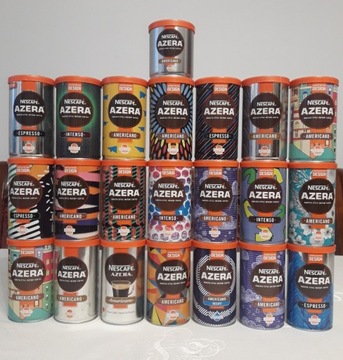 Puszki po kawie Nescafe Azera 22 szt. kolekcja