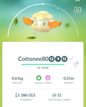 Shiny Cottonee Pokemon go (TRADE)