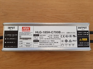 HLG-185H-C700B Zasilacz LED 200W 143~286V 0.7A