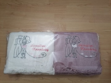 Ręczniki z Haftem, prezent na ślub
