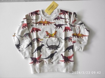 Bluza bawełniana 98 dinozaury 