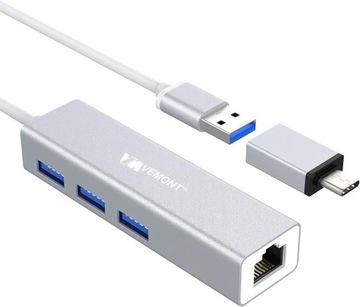 VEMONT adapter USB LAN adapter Ethernet USB, 