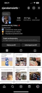 Profil instagram 21.7k follow