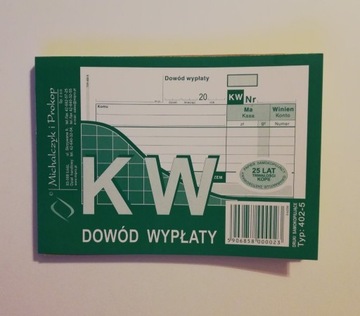 druk dowód wpłaty KW samokopiujący Michalczyk