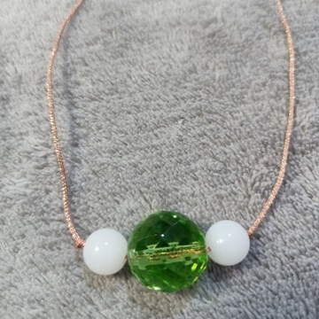 Naszyjnik zielony kryształ prezent dla dziewczyny