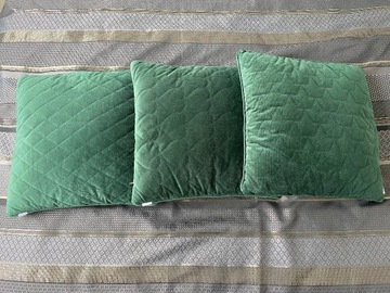 Poduszki dekoracyjne komplet zielone 45x45 cm 3szt