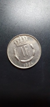 Luksemburg 1 frank 1984 rok.