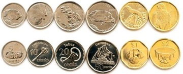 FIJI 6 COINS SET 2012 ANIMALS UNC