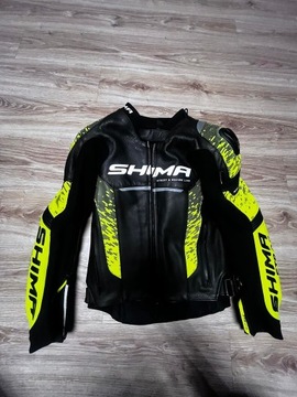 Kurtka skórzana SHIMA STR 2.0 BLACK/FLUO