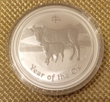 1 Dollar, Lunar II Rok Wołu srebro 999, 2009 rok.