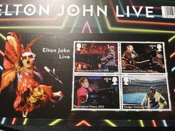 Znaczki bloczek Elton John Live