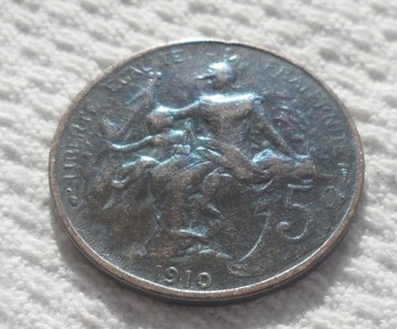 Francja III Republika 5 centymów 1910 Rzadkie