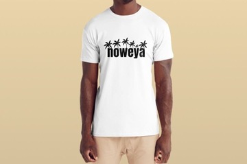 Biała/Czarna koszulka Noweya palm
