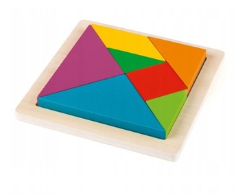 Drewniana tęczowa układanka tangram Montessori