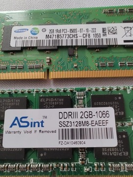 Pamięć RAM 2 x 2GB 4GB współgrały ok DDR3 1.5V