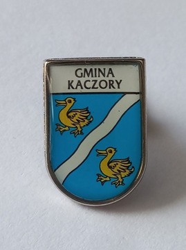 Herb gmina Kaczory przypinka pin odznaka wpinka