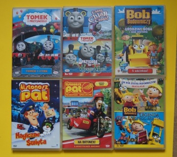 Komplet sześciu filmów dla dzieci na DVD. 