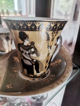 Porcelanowy kubek do kawy z podstawką Egipt