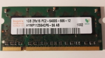 Pamięć RAM 1GB Hynix 2Rx16 PC2-6400S-666-12