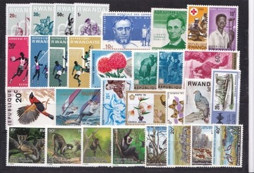 Rwanda - zestaw 31 znaczków czystych