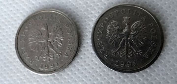 Dwie sztuki moneta 1zł 1991 obiegowa