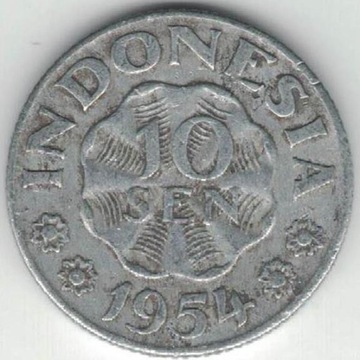 Indonezja 10 sen senów 1954 23 mm nr 1