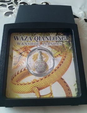 2 Srebrne monety Waza Qianlong i Płonący Smok