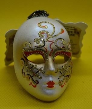 Prosto z Włoch maska wenecka do zawieszenia (7 cm)