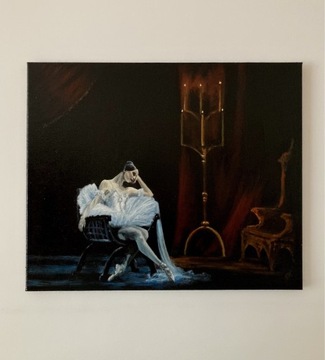 Obraz akrylowy ręcznie malowany portret baletnica