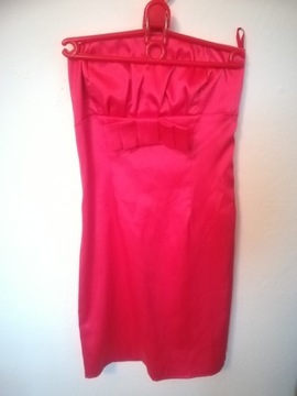 Lśniąca Sukienka mini czerwona Loose rozmiar S