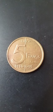 Belgia 5 franków 1994 rok / Q