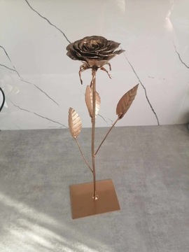 Wieczna Róża wykonana z Metalu złota - Rękodzieło!