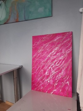 Obraz na płótnie różowy dla dziewczynki 70x50cm