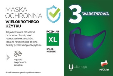 Maska ochronna na twarz - rozmiar XL