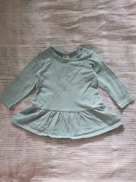 H&M sukienka/tunika mięta ze srebrną nitką, r.68