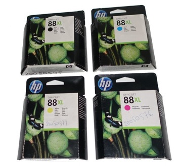 HP 88XL komplet C9396 C9391 C9392 C9393. Przeterm.