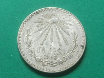 MEKSYK 1 Peso 1932 Srebro Ag720 16,66g
