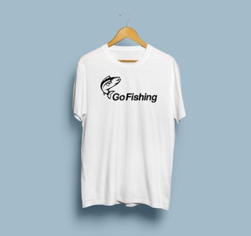 Koszulka z nadrukiem dla wędkarza Go Fishing