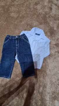 komplet  jeansy koszula roz.86-92 dla chłopca