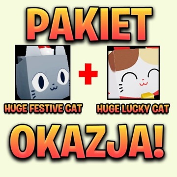 Huge Festive Cat + Huge Lucky Cat Pet Simulator X